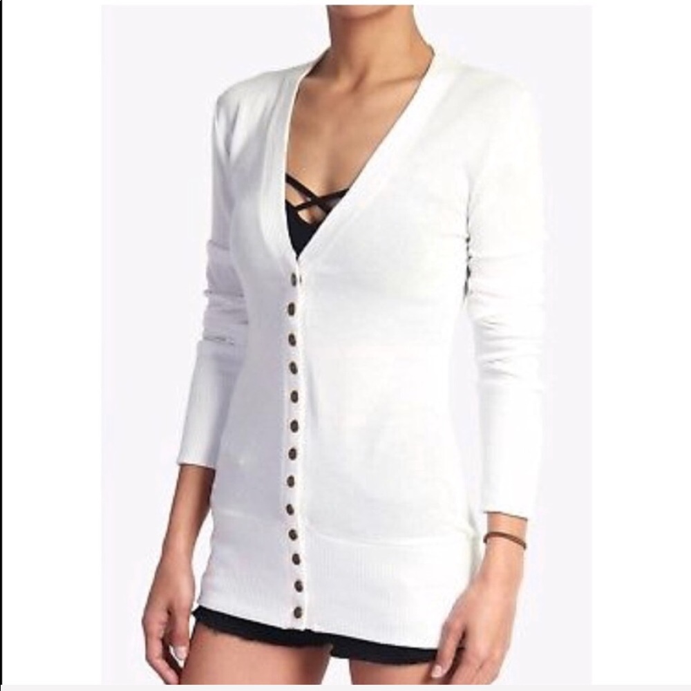 Long sleeves charcoal snap closure cardigan - Picture 2 of 3